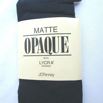 VTG 80s..MATTE..OPAQUE..NAVY BLUE..TIGHTS..w LYCRA SPANDEX..NEW..USA..XTALL